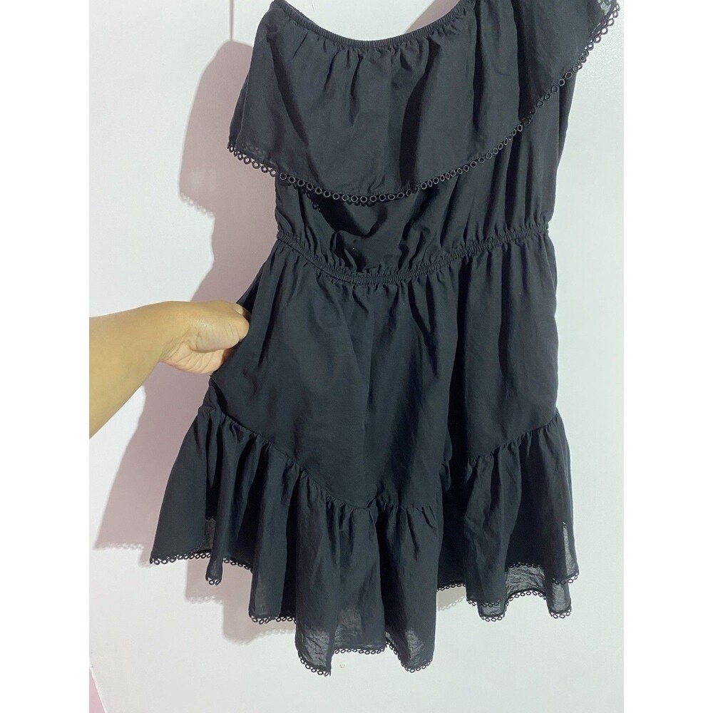 Free People Dress L Black Mini Lovers Lane Ruffle Feminine‎ Minimalist Vacation - Picture 5 of 13